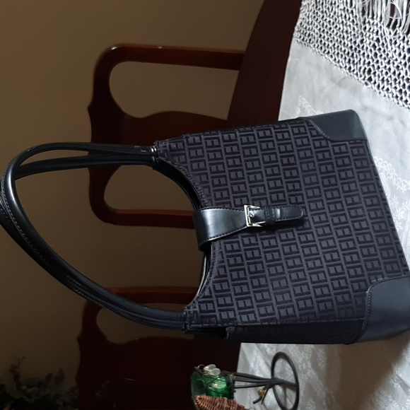 Handbags - #8 Image Black Satin/Faux Leather Bag